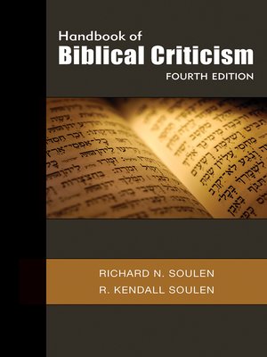 cover image of Handbook of Biblical Criticism